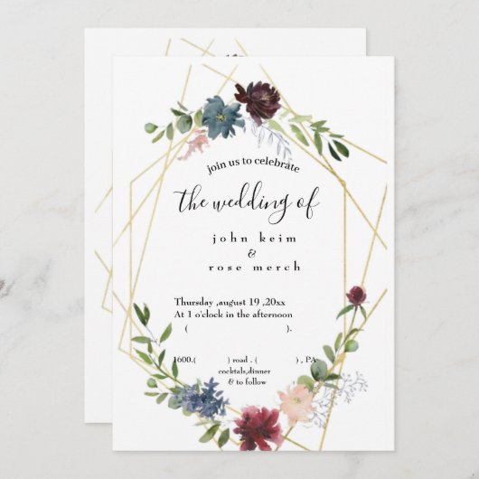 招待状結婚('s) 招待状 (正面/裏面)