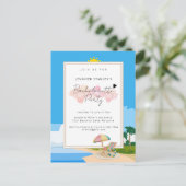 招待状葉書、ビーチバチェロレッテ招待状 ポストカード (スタンド正面)