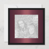 招待状誕生日エレガントフォトブルゴーニュ 招待状 (裏面)