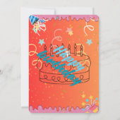 招待状誕生日カラフル 招待状 (裏面)