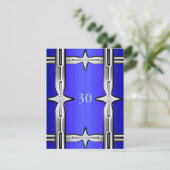 招待状誕生日コバルトブルー&シルバー 招待状 (スタンド正面)