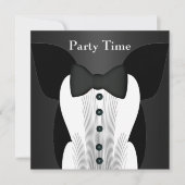 招待状誕生日ブラックタイスーツ 招待状 (正面)