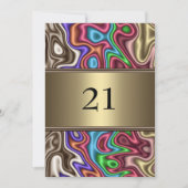 招待状誕生日抽象芸術カラーズフェイクシルク 招待状 (正面)