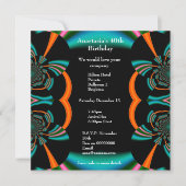 招待状誕生日抽象芸術グリーンアルバム 招待状 (正面)