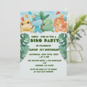 招待状誕生日1stパーソナライズされた恐竜 招待状 (スタンド正面)