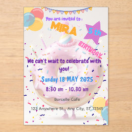 招待状誕生日 アクリル招待状