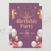 招待状誕生日 招待状 (正面/裏面)