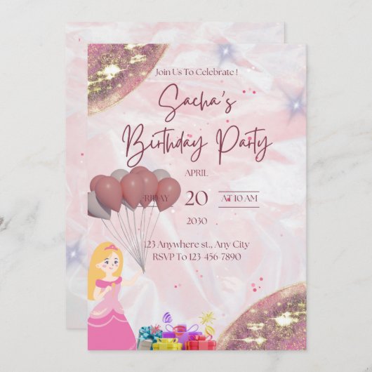 招待状誕生日 招待状 (正面/裏面)