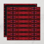 招待状赤紫抽象芸術フェイクシルクオンブラック 招待状 (正面/裏面)