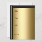 招待状金ゴールドと黒い誕生日パーティー 招待状 (裏面)