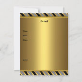 招待状金ゴールドグレーブラックメタルバースデーパーティー 招待状 (裏面)