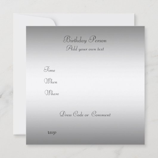 招待状金ゴールドブラック誕生日記念日 招待状 (裏面)