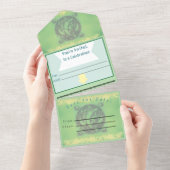 招待状魚座占星術テーマ オールインワン招待状 (貼ってはがせる)