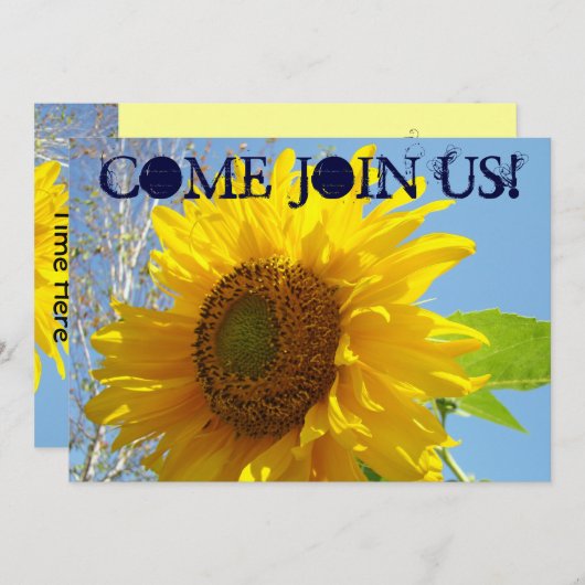 招待状黄ひまわり来に参加! 招待状 (正面/裏面)