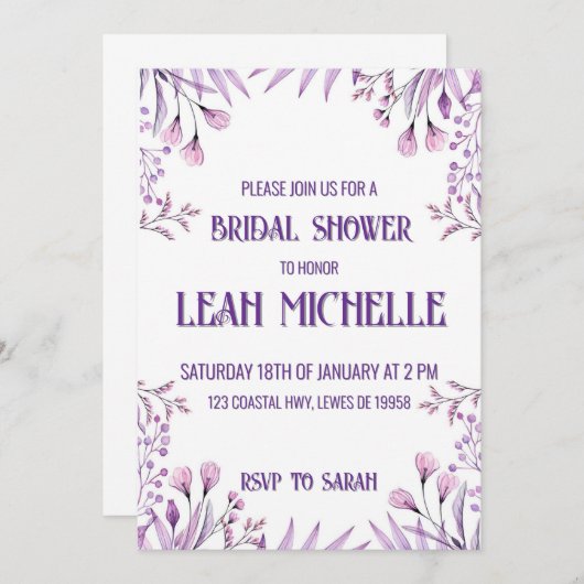 招待状 (正面/裏面)