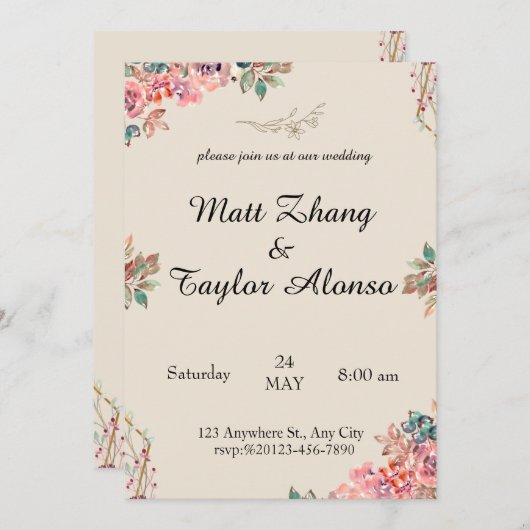 招待状 (正面/裏面)