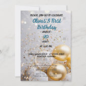 招待状1歳の誕生日 招待状 (正面)