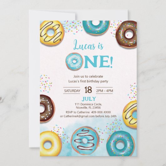 招待状1歳 招待状 (正面)