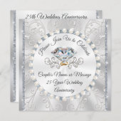 招待状25周年記念カード 案内状 (正面/裏面)