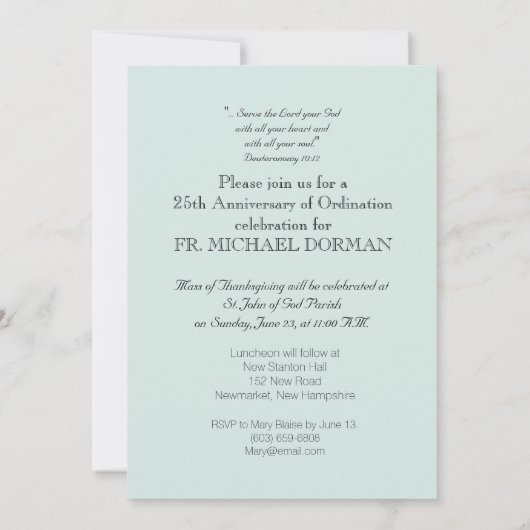 招待状25周年記念・シルバー 招待状 (裏面)