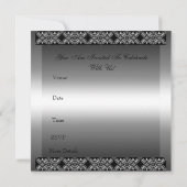 招待状25結婚周年記念パーティーシルバー 招待状 (裏面)