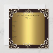 招待状25thバースデーパーティーブラック金ゴールドエリート 招待状 (裏面)