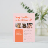 招待状3枚、40歳の誕生日レトロ ポストカード (スタンド正面)