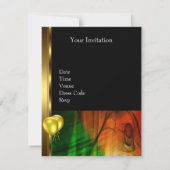 招待状30th誕生日パーティーグリーンイエローバルーン 招待状 (裏面)