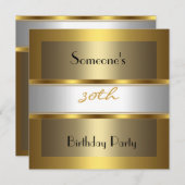 招待状30th誕生日パーティーピンク白金ゴールド 招待状 (正面/裏面)