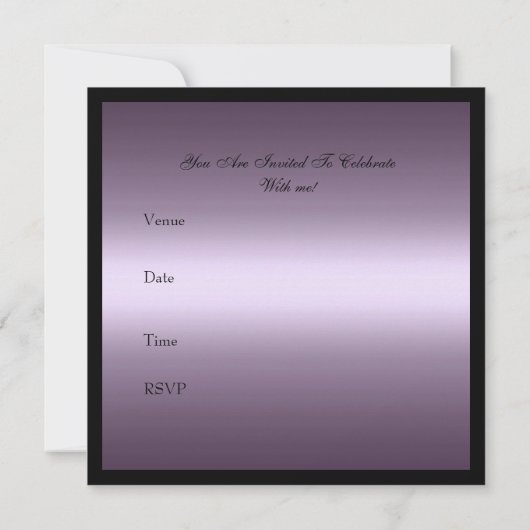 招待状30th誕生日パーティー紫フローラ 招待状 (裏面)
