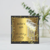 招待状35thバースデーパーティーエレガントク金ゴールド 招待状 (スタンド正面)