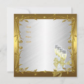 招待状35thバースデーパーティーエレガントホワイト金ゴールド 招待状 (裏面)