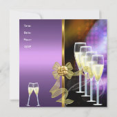 招待状35th誕生日パーティパープルエレガント金ゴールド 招待状 (裏面)