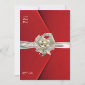 招待状40thエレガントレッドベルベットパールジュエルボウ 招待状 (裏面)