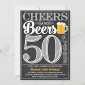 招待状50年のへの応援そしてビール誕生日の 招待状 (正面)