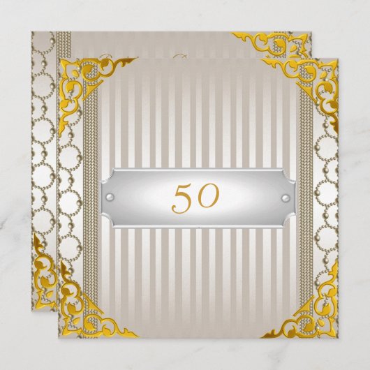 招待状50誕生日または記念日 招待状 (正面/裏面)