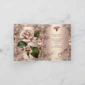 招待状50thバースデーパーティベージュ金ゴールドバラクリーム 招待状 (内部)