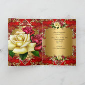 招待状50thバースデーパーティレッド金ゴールドバラレース 招待状 (内部)
