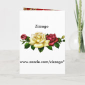 招待状50thバースデーパーティレッド金ゴールドバラレース 招待状 (裏面)