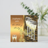 招待状50thバースデーパーティーエレガントルド金ゴールド 招待状 (スタンド正面)