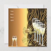 招待状50thバースデーパーティーエレガントルド金ゴールド 招待状 (裏面)