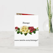 招待状50thバースデーパーティードレッド金ゴールドバラクリーム 招待状 (裏面)