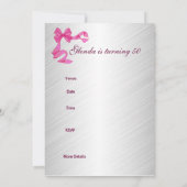 招待状50thバースデーパーティーパーティーピンク 招待状 (裏面)