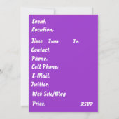 招待状5" x 7"米国忘れは。..
 ... 招待状 (裏面)