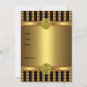 招待状60thバースデーパーティーブラック金ゴールドメンズ 招待状 (裏面)