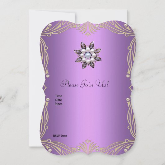 招待状60th誕生日フローラムーヴパールジュエル 招待状 (裏面)