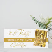 招待状90歳の誕生日パーティーお祝い 招待状 (スタンド正面)