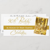 招待状90歳の誕生日パーティーお祝い 招待状 (正面/裏面)