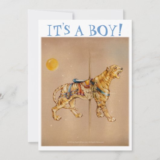 招待状 – お知らせカード – 回転木馬タイガー (正面)