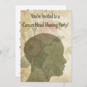 招待状、がん補助ヘッドシェービングパーティー 招待状 (正面/裏面)